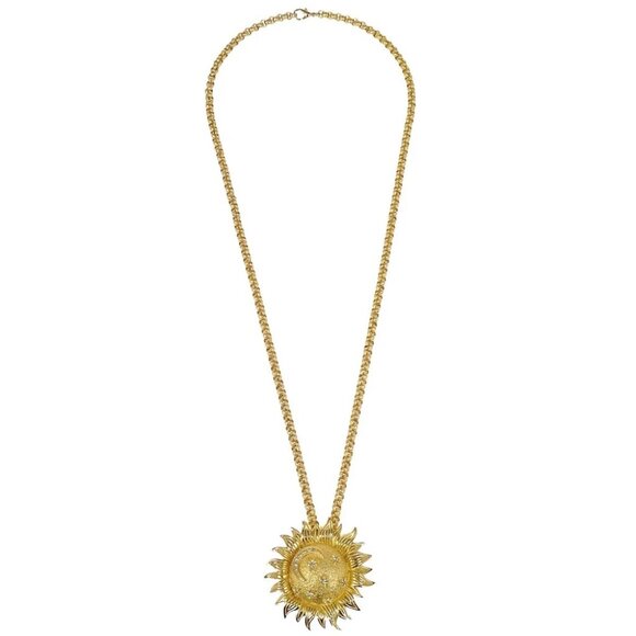 Christian Dior Necklace Pendant Brooch 2way Gold Rhinestone - Picture 1 of 4